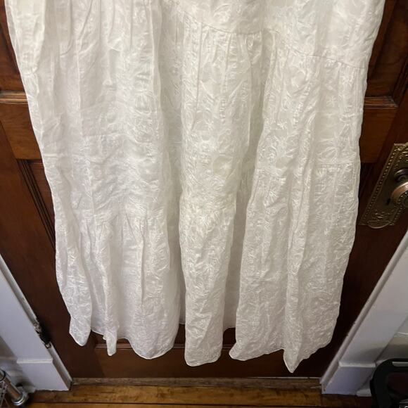 Club Monaco Tiered Travellers Maxi Dress Size 0 White Women's Light - Picture 10 of 16